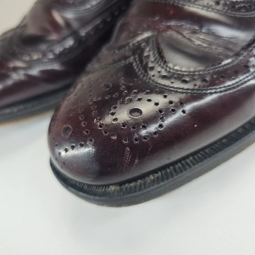 Florsheim Imperial Longwing Wingtip Burgundy Leather Dress Shoes Men's 7.5 D USA